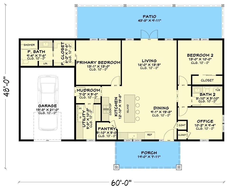 Floor Plan - Main Floor The Novato 2-Bedroom Modern with Open-Concept Living Designed for Couples Who Love a Quiet Morning Coffee More Than Anything
