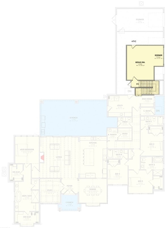 Floor Plan 2 - Crestline 4-Bedroom Modern with Bonus Room Designed for Families Who Always End Up Hosting Holidays