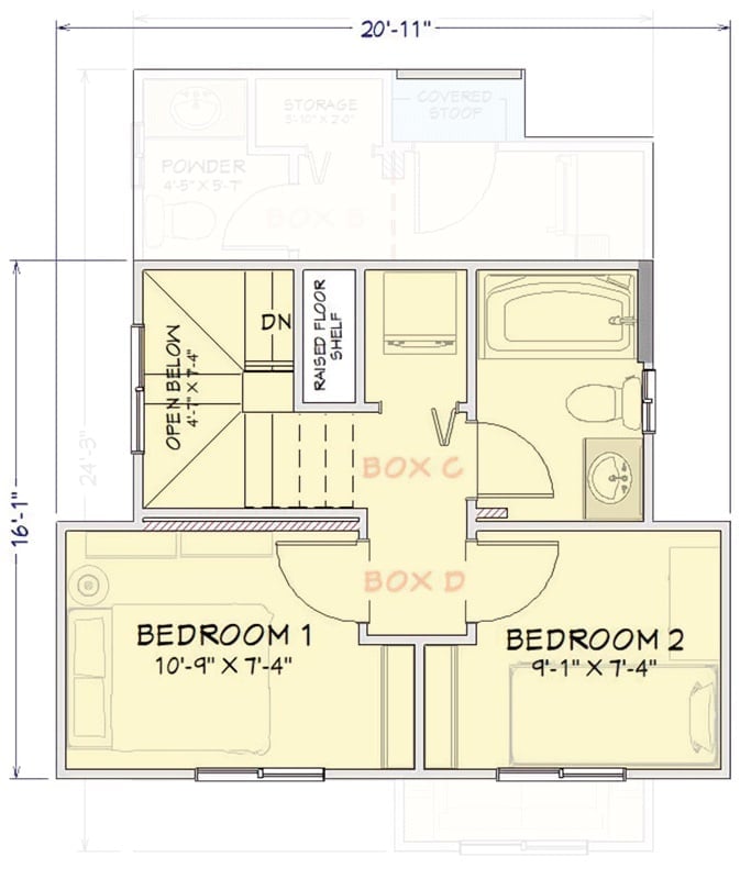 Floor Plan 2 - Crestline 2-Bedroom Modern with Porch Deck Designed for Couples Who Want a Home That Feels Like Vacation