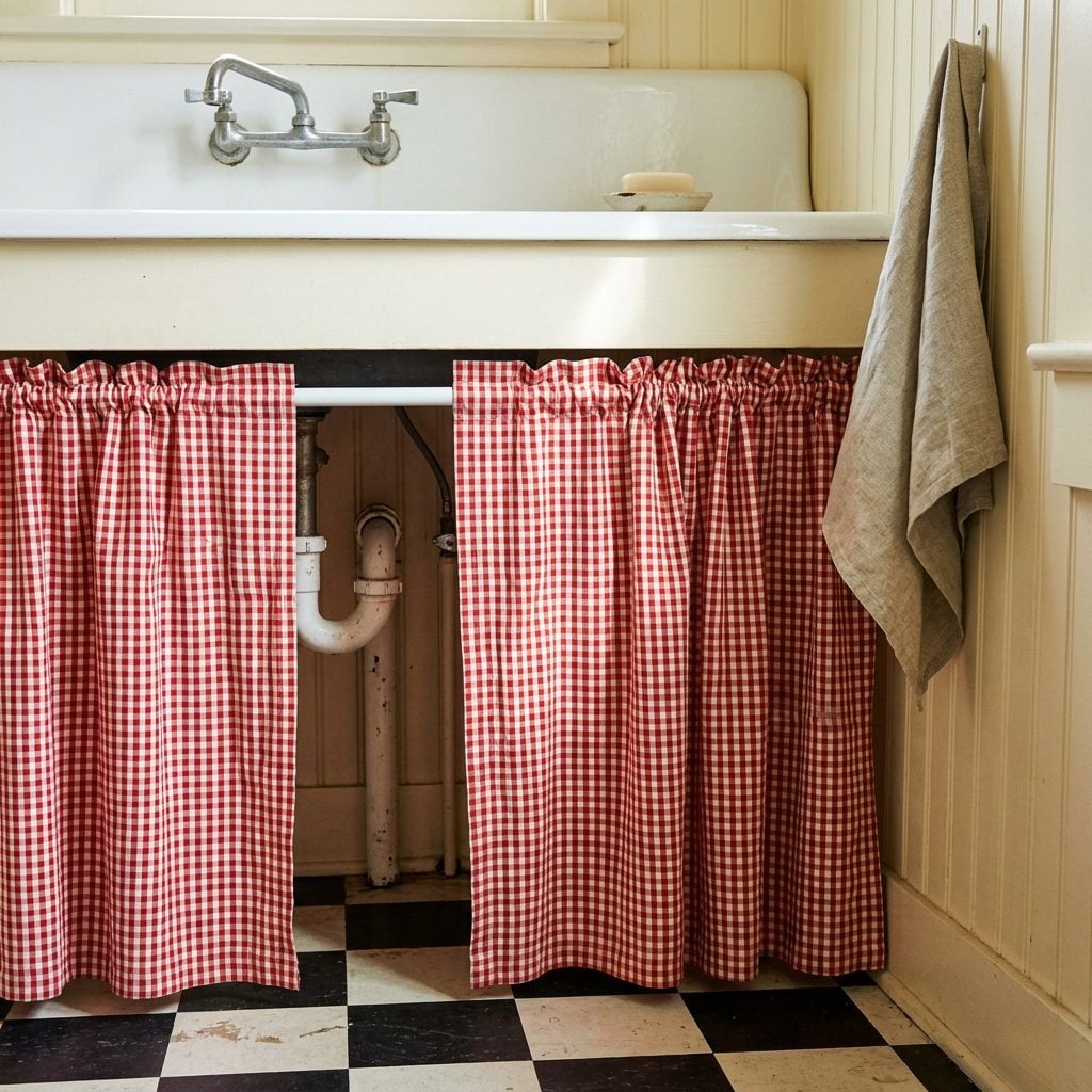 The Curtain-Under-the-Sink Effect and Why Fabric Disarms a Room