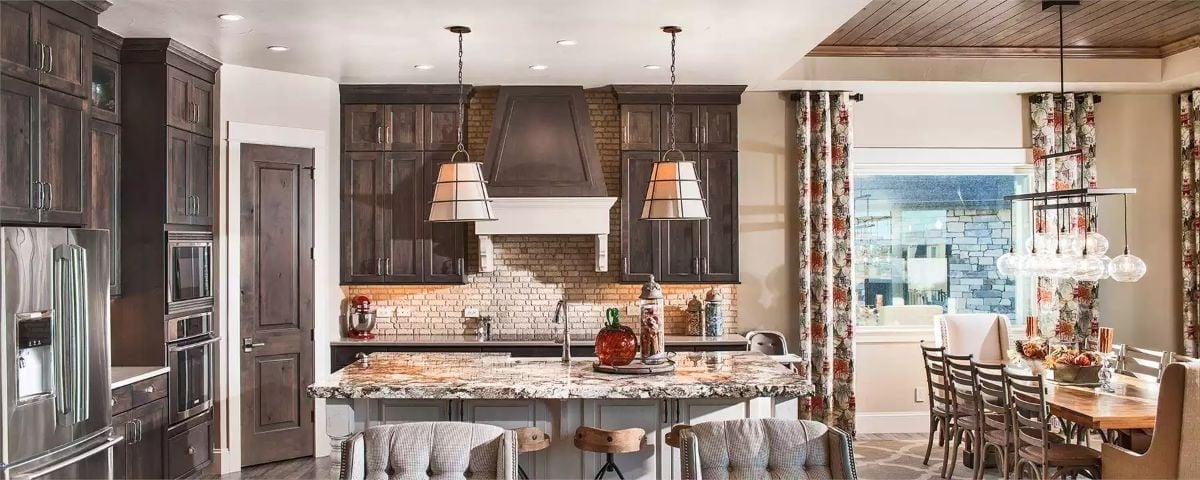 Dark Cabinetry and a Marble Island That Earns Every Inch of Counter Space