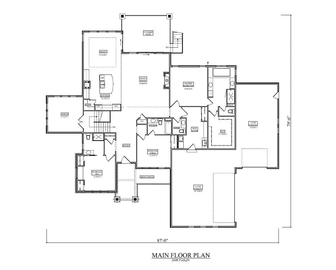 Floor Plan - Danebury Court 5-Bedroom Craftsman with Finished Walkout Basement Designed for Families with Teenagers Who Need Their Own Wing