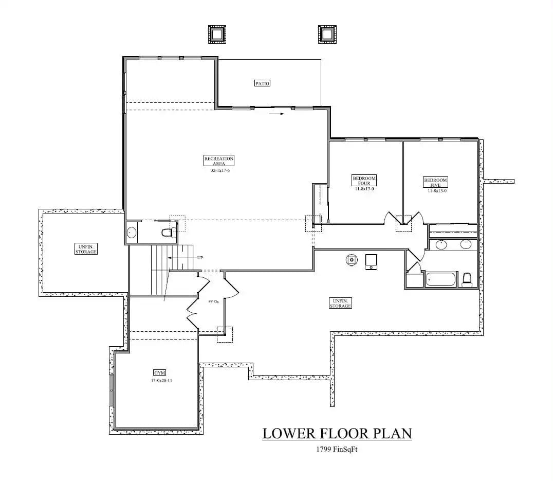 Floor Plan 2 - Danebury Court 5-Bedroom Craftsman with Finished Walkout Basement Designed for Families with Teenagers Who Need Their Own Wing