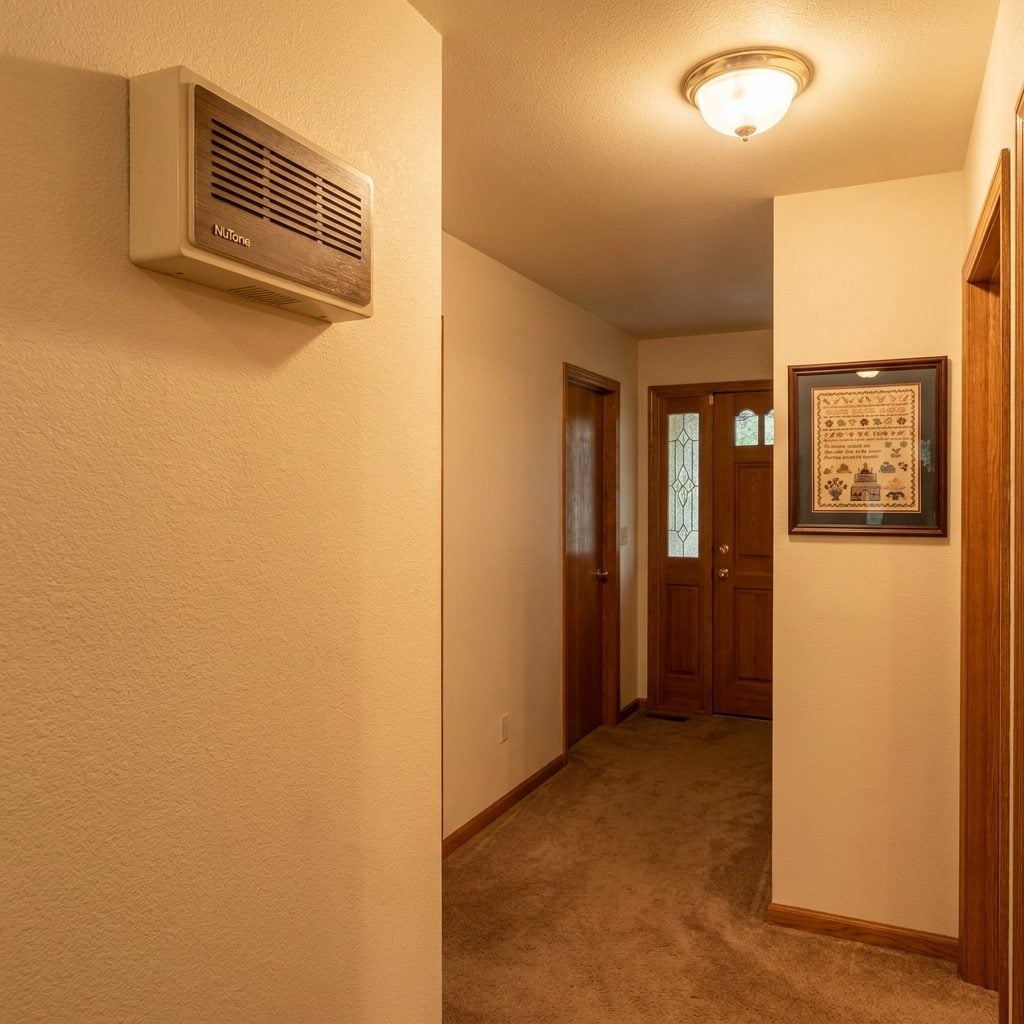 The Doorbell Chime Box Mounted High on the Hallway Wall
