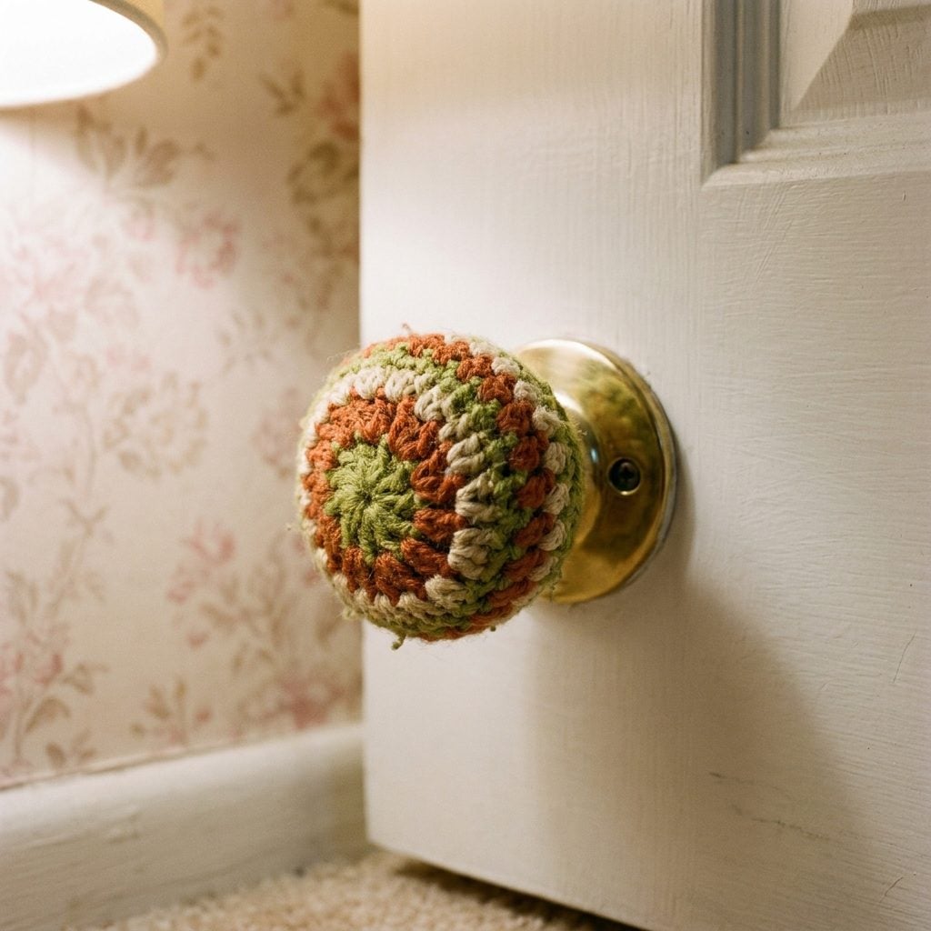 The Doorknob Sleeve Made of Needlepoint Someone's Grandmother Crocheted