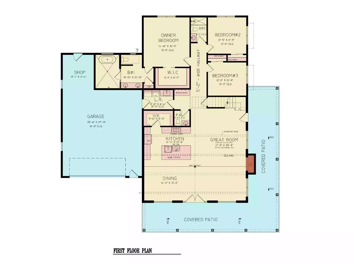 Floor Plan - Edmund Fold 3-Bedroom Farmhouse with Wraparound Porch Designed for Families Who Love Big Gatherings and Quiet Mornings
