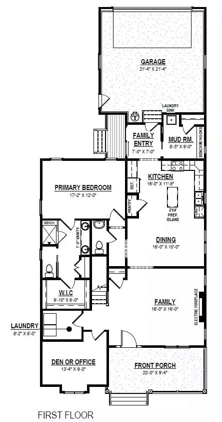 Floor Plan - Elladine 3-Bedroom Southern with Main-Floor Primary Designed for Families Who Outgrew Their Starter Home Three Years Ago