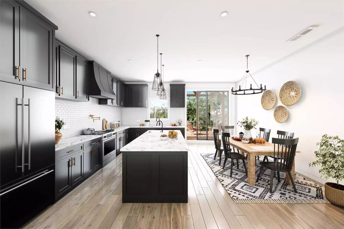 Dark Cabinets, White Marble, and a Kitchen That Earns Every Square Foot