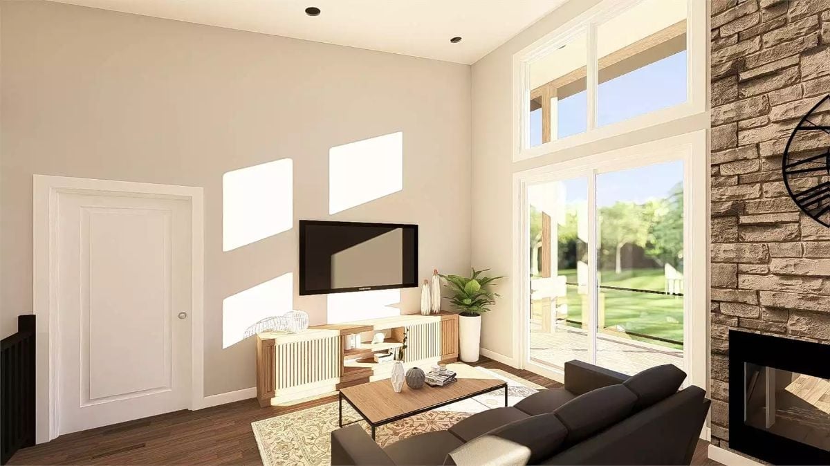Warm Wood, Dark Leather, and a Sliding Door That Blurs the Line Between Inside and Out