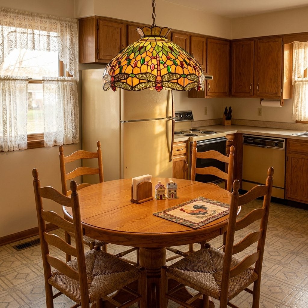 The Fake Tiffany Lamp Hanging Over the Kitchen Table
