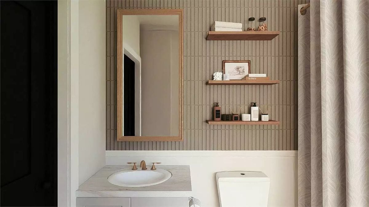 Floating Shelves Above the Toilet That Actually Earn Their Keep