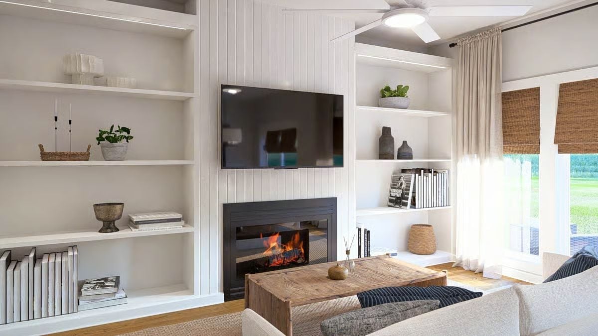 Built-Ins, a Live Fire, and Shelves That Actually Have Something on Them