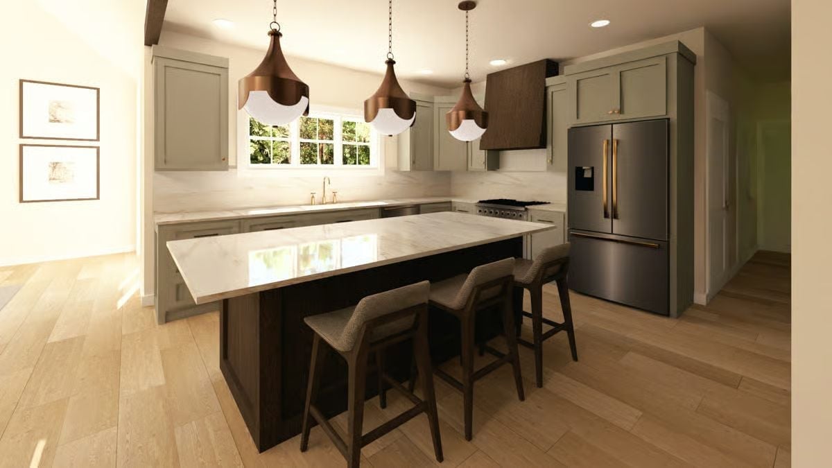 Copper Pendants and Dark Walnut Island in a Kitchen That Means Business