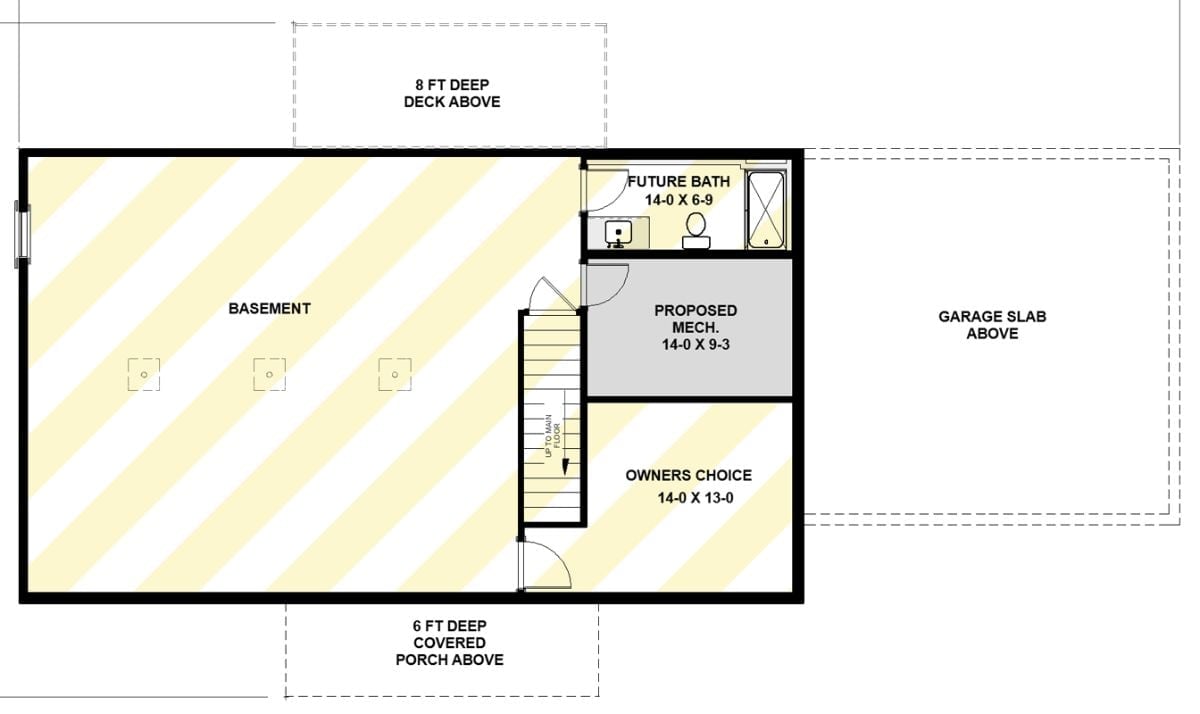 Floor Plan 2 - Basement Fernhollow 3-Bedroom Modern Farmhouse with Finished Basement Designed for Empty Nesters Who Are Secretly Hoping the Kids Move Back