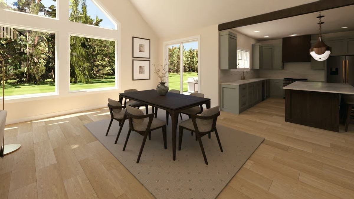Vaulted Dining Room Opens Straight to the Backyard Without Asking Permission