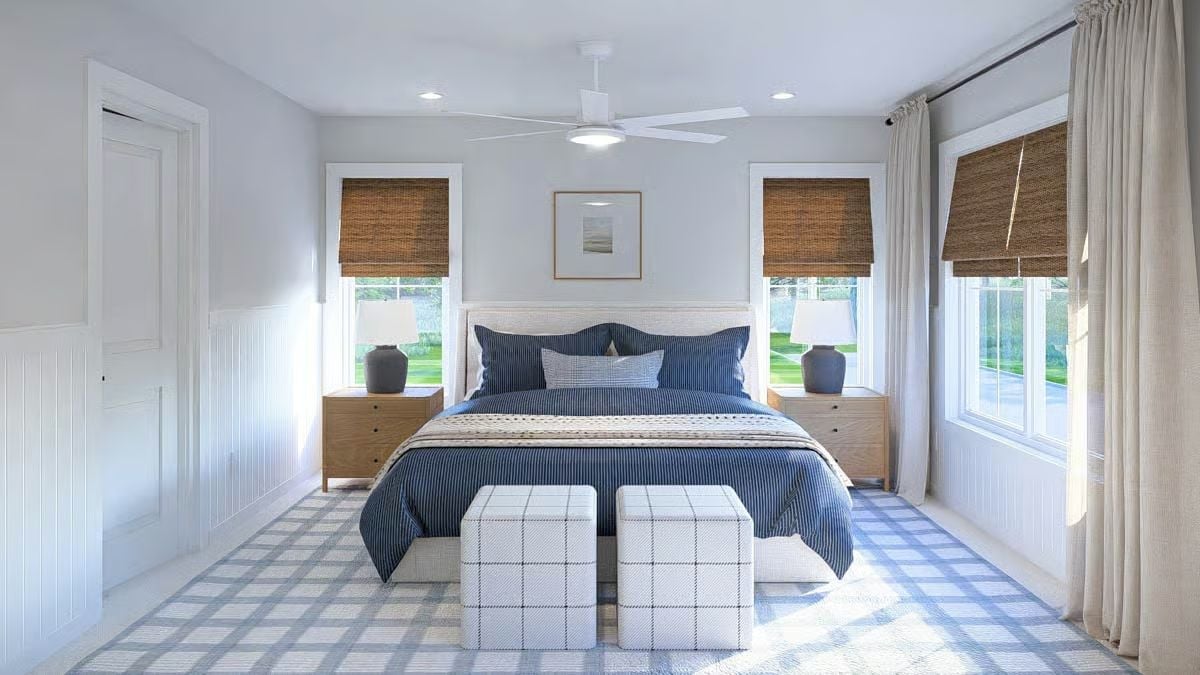 Wainscoting, Woven Shades, and a Bed You Won't Want to Leave Until Noon