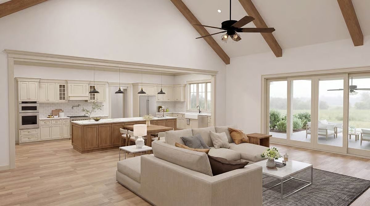 Warm Wood Beams and a Kitchen That Pulls You In From Across the Room