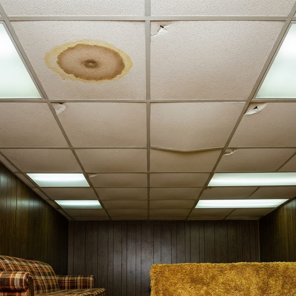 The Finished-Ceiling Drop Tiles With the One Brown Water Stain Nobody Ever Explained