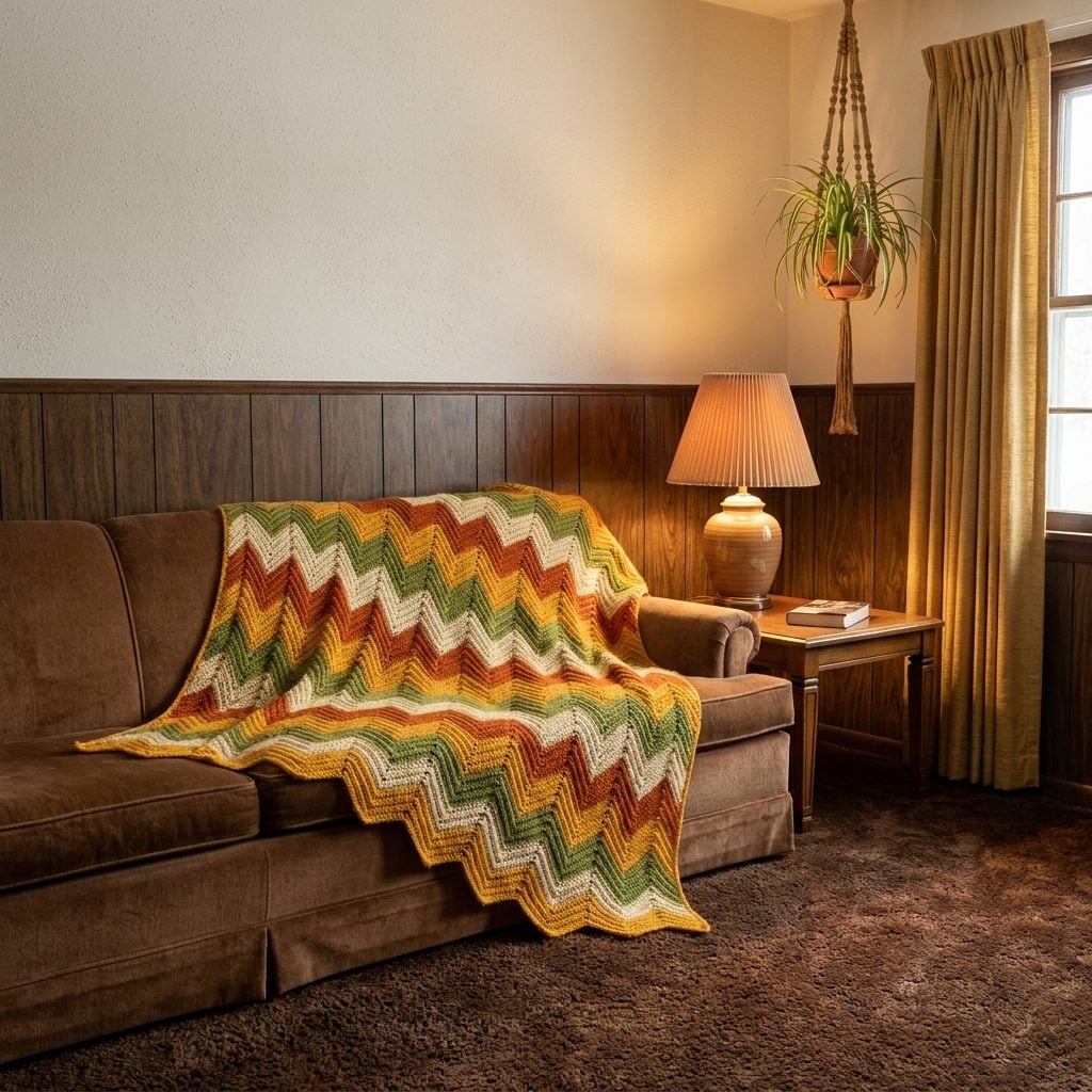 The Folded Afghan Draped Over the Back of the Couch Like a Permanent Installation