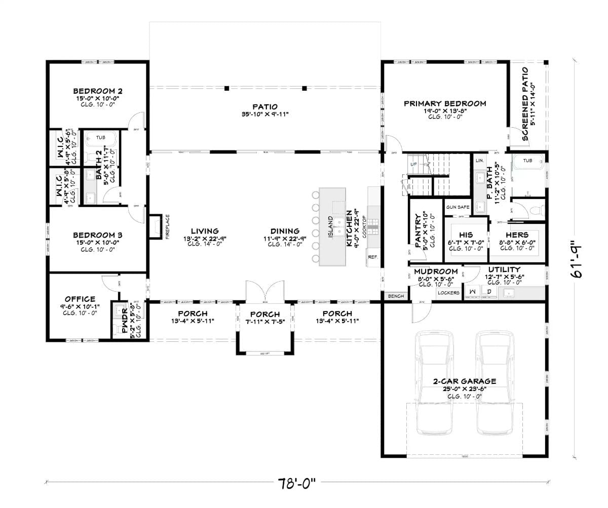 Floor Plan - Friars Row 3-Bedroom Farmhouse with Bonus Room Designed for Families Who Outgrew Their Starter Home Three Years Ago