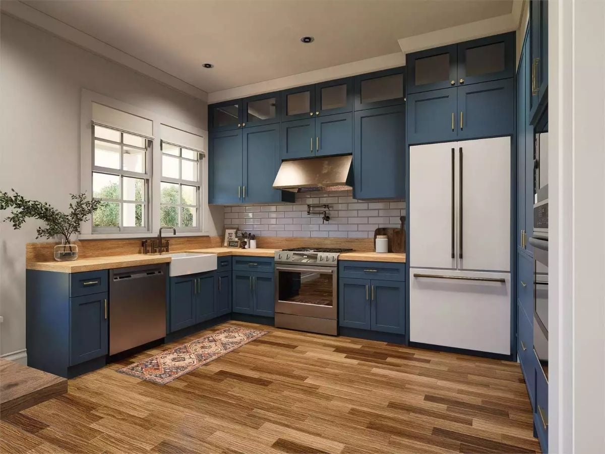 Navy Shaker Cabinets and Butcher Block That Actually Work Harder Than They Look
