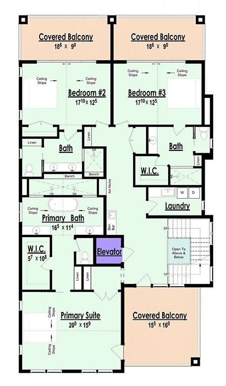 Floor Plan - Third Floor Harborcrest 6-Bedroom Coastal with Elevator and Recreation Room Designed for Families Who Make Their House the One Everyone Wants to Visit