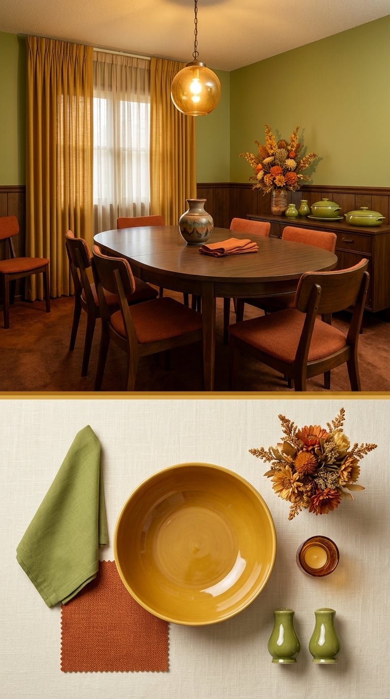 Harvest Gold, Avocado Green, and Burnt Orange on Every Surface