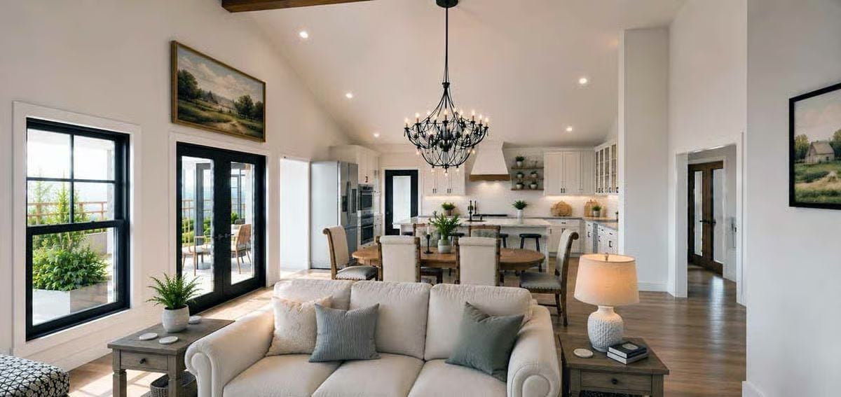 Vaulted Ceilings and a Chandelier That Means Business
