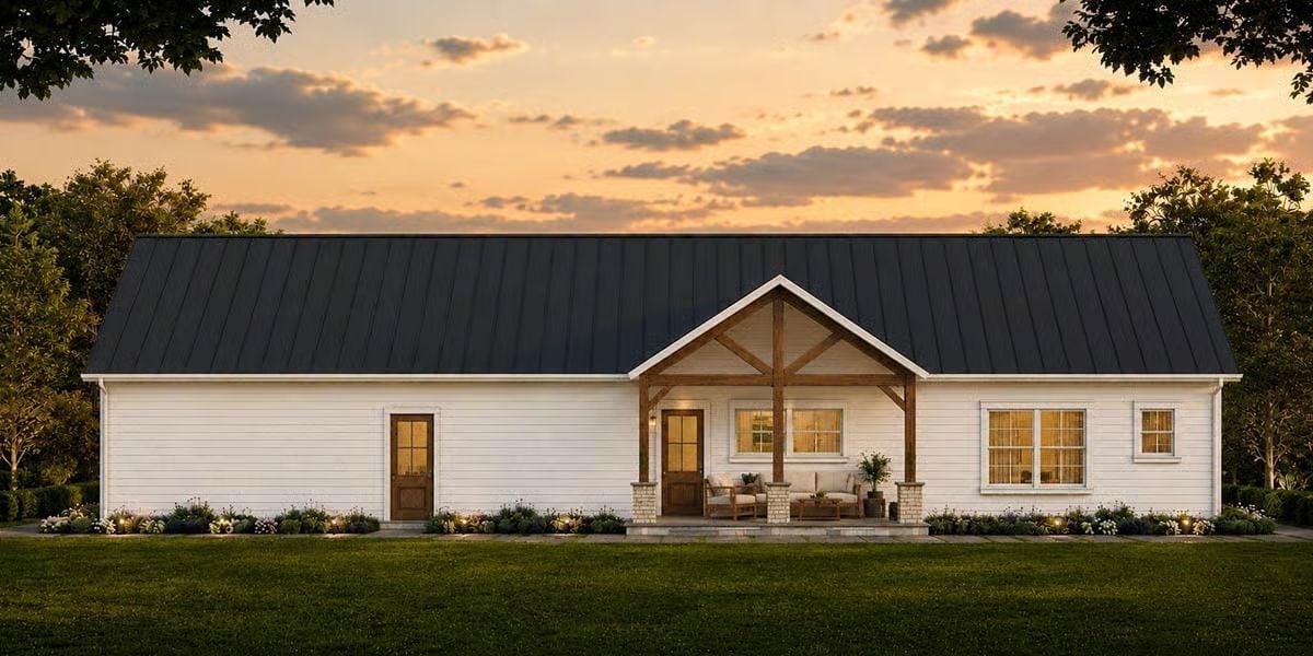 Warm Wood, White Walls, and a Covered Porch Built for Long Summer Evenings