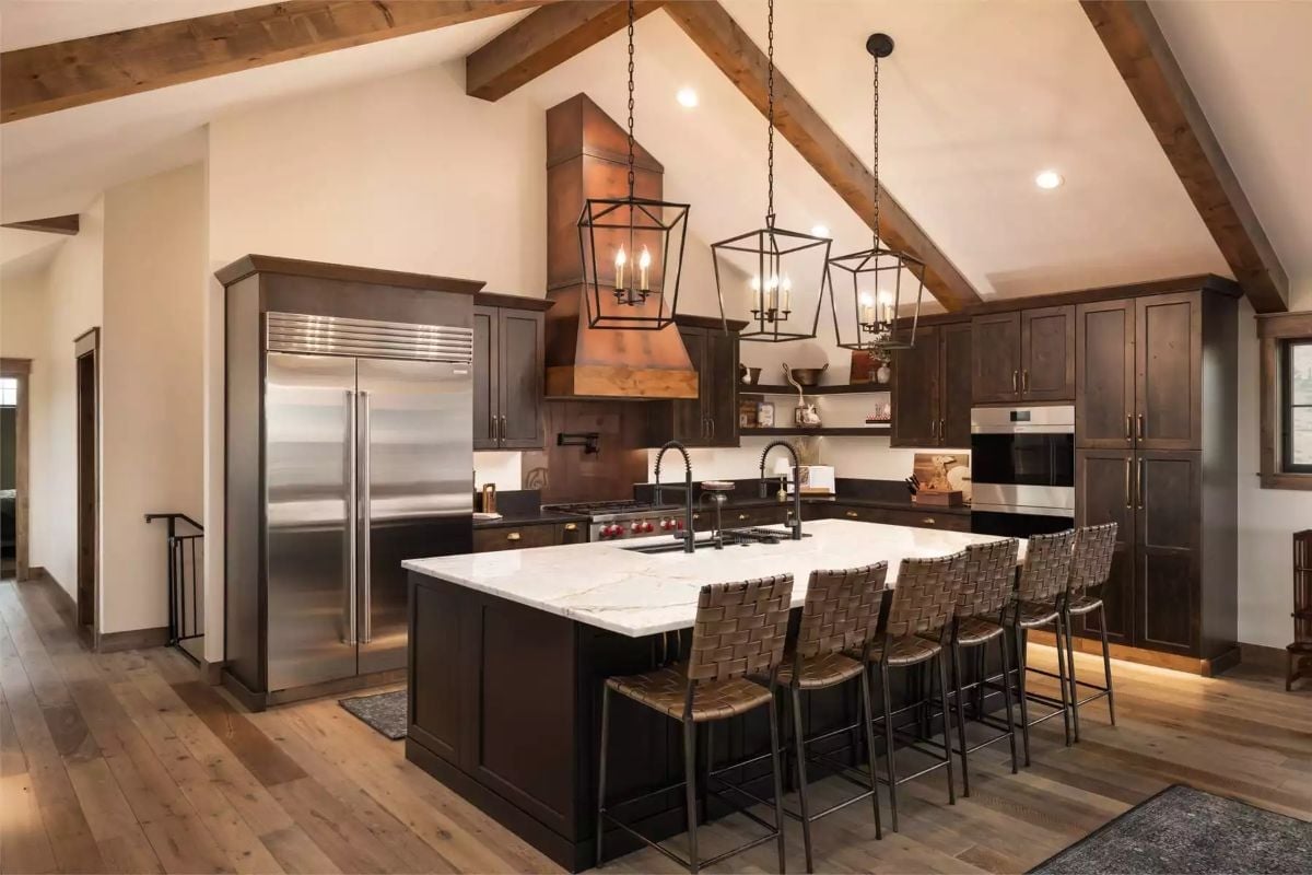 Copper Hood, Woven Leather, and a Marble Island That Earns Its Square Footage