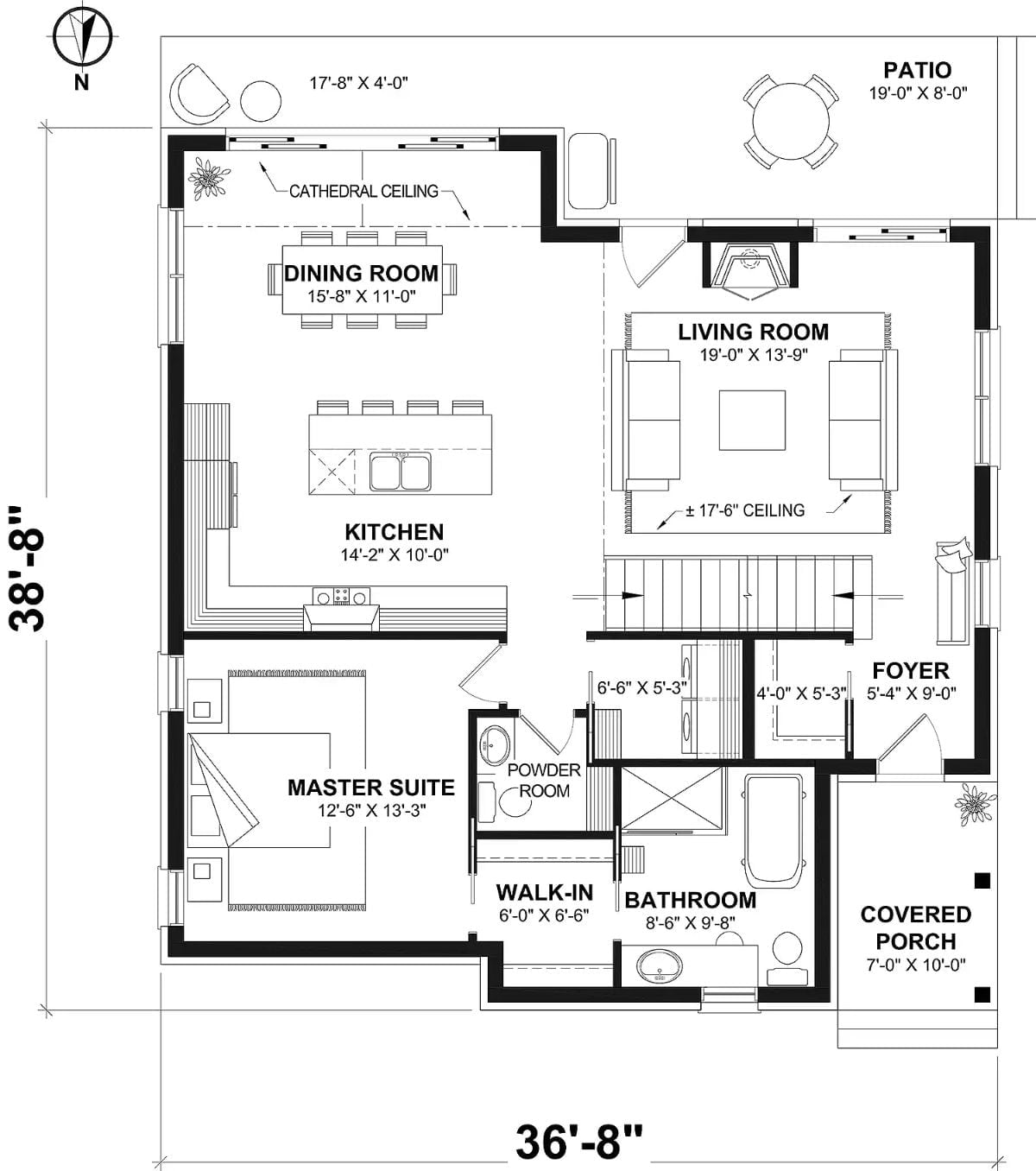 Floor Plan - Homestead Meadows 3-Bedroom Cottage with Cathedral Ceiling Designed for Couples Who Want a Home That Feels Like Vacation