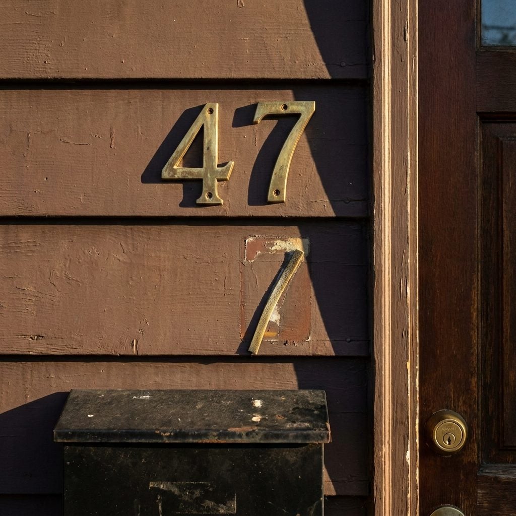 The House Numbers in Adhesive-Backed Brass Numerals That Always Lost the Last Digit