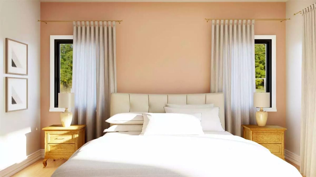 Peach Walls and Linen Curtains That Actually Pull the Room Together