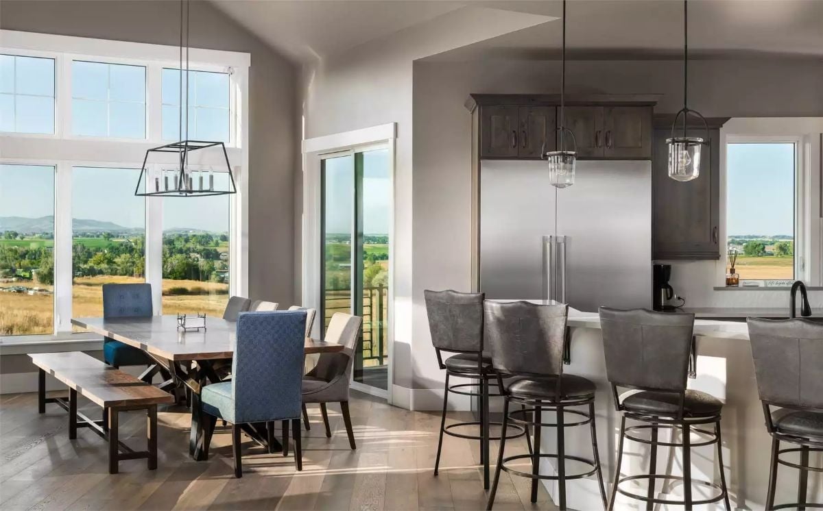 Farmhouse Table, Bar Seating, and Thirty Miles of Nothing Out Those Windows