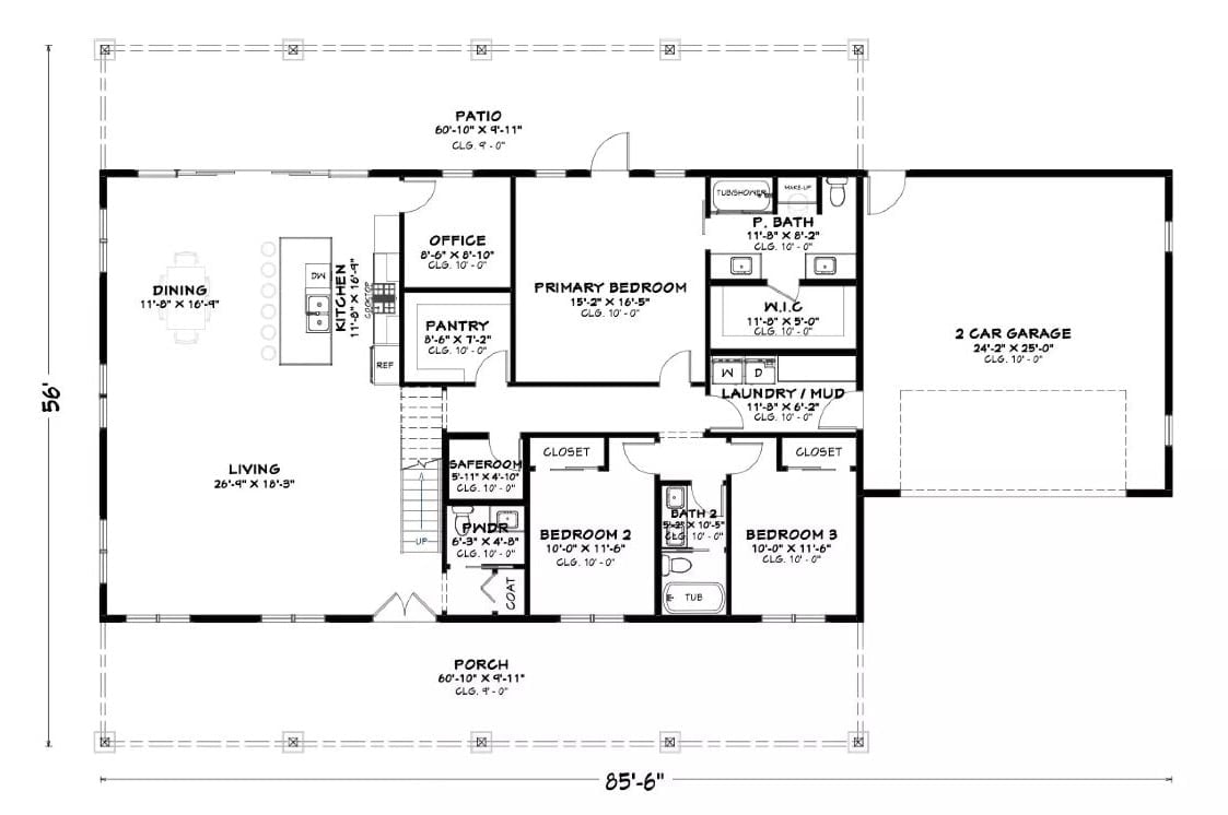 Floor Plan - Kellerman 3-Bedroom Barndominium with Bonus Room Designed for Families Who Refuse to Live in a Cookie-Cutter Subdivision