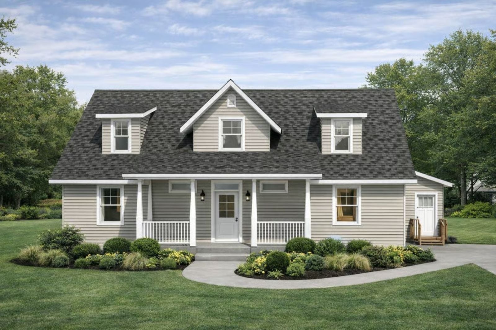 Larkspur 2-Bedroom Cape Cod with Covered Front Porch Designed for Couples Who Love a Quiet Morning Coffee More Than Anything (Floor Plan)