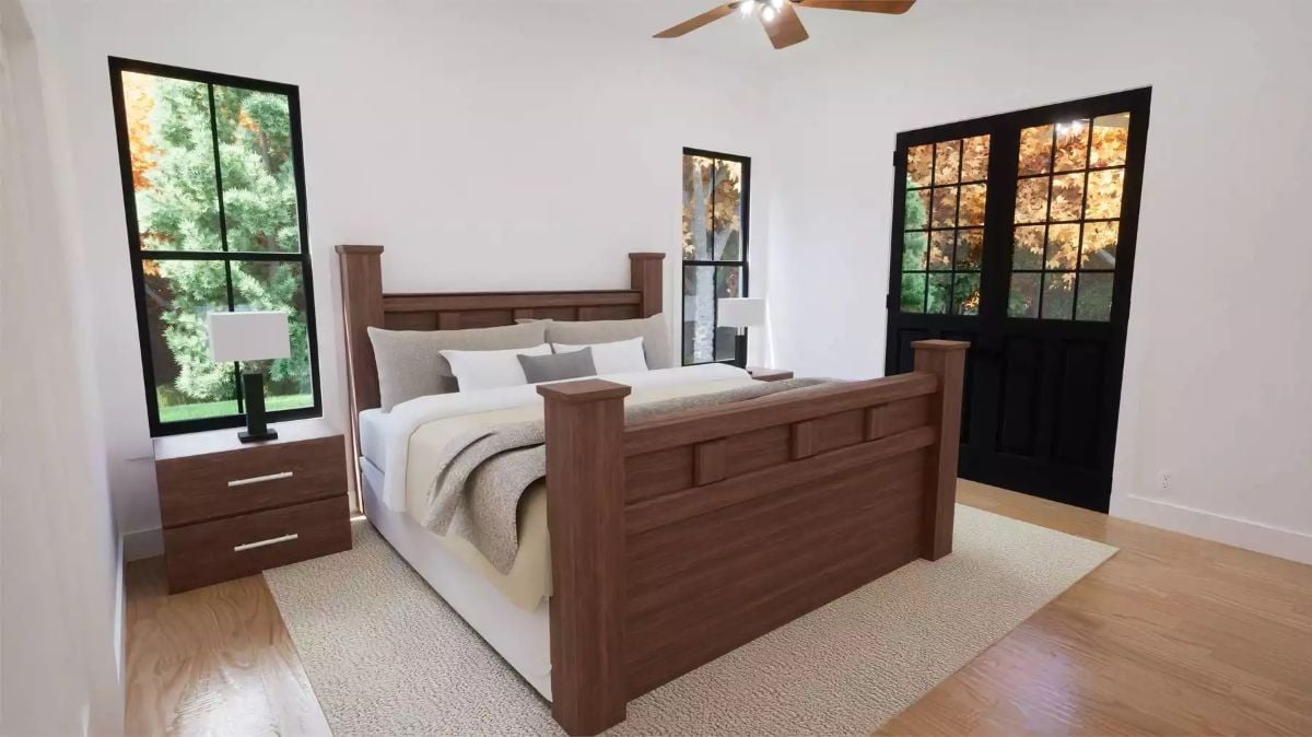 Four Posts, Warm Wood, and Windows That Earn Their Keep