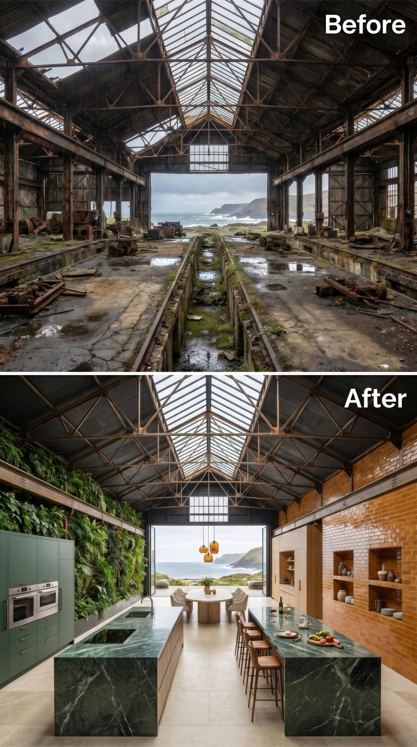 Green Marble, Living Walls, and a Skylight Roof That Earns Its Keep