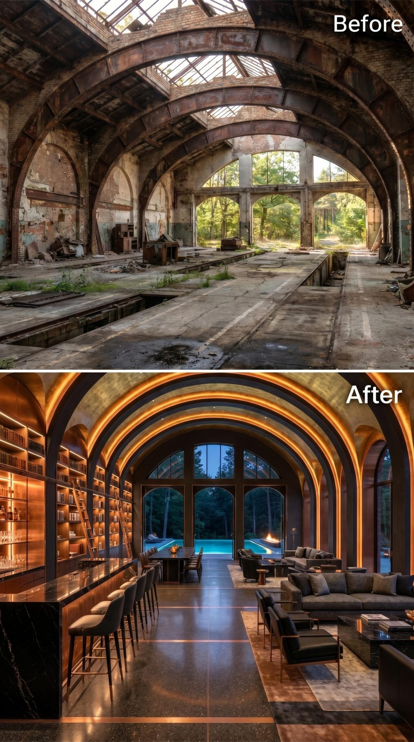Copper-Lit Barrel Vaults Preside Over a Library Bar Built for the Long Night