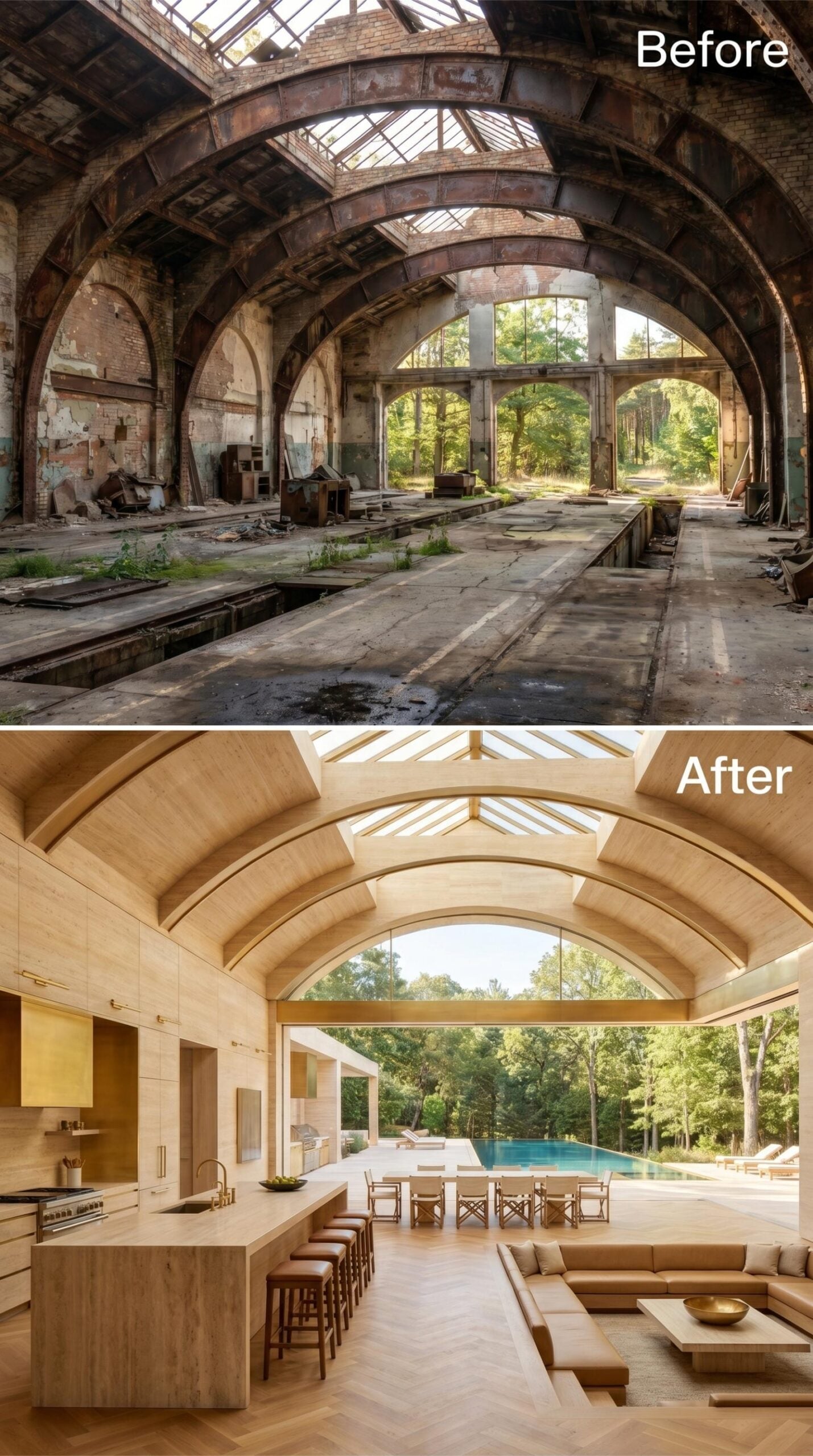 Travertine Vaults and a Lap Pool View Claim What Diesel Once Called Home