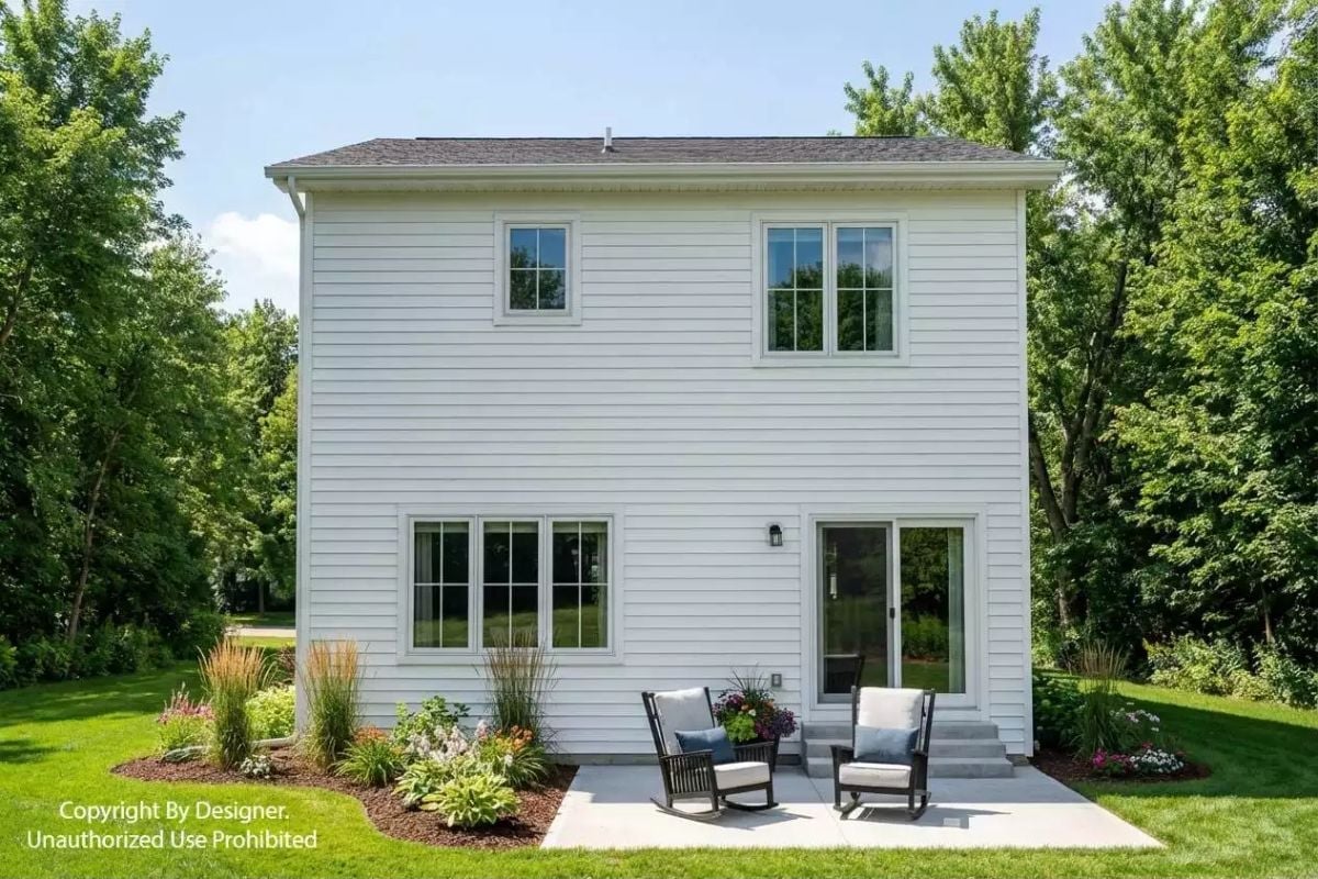 Rocking Chairs and Sliding Doors on a Backyard Patio Built for Slow Mornings
