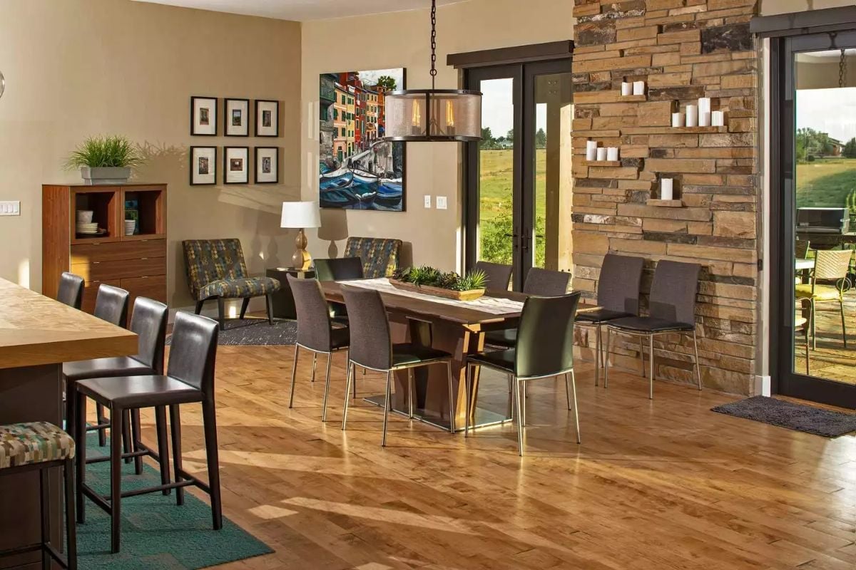 Stone Accent Wall With Built-In Candle Ledges Does the Heavy Lifting Here