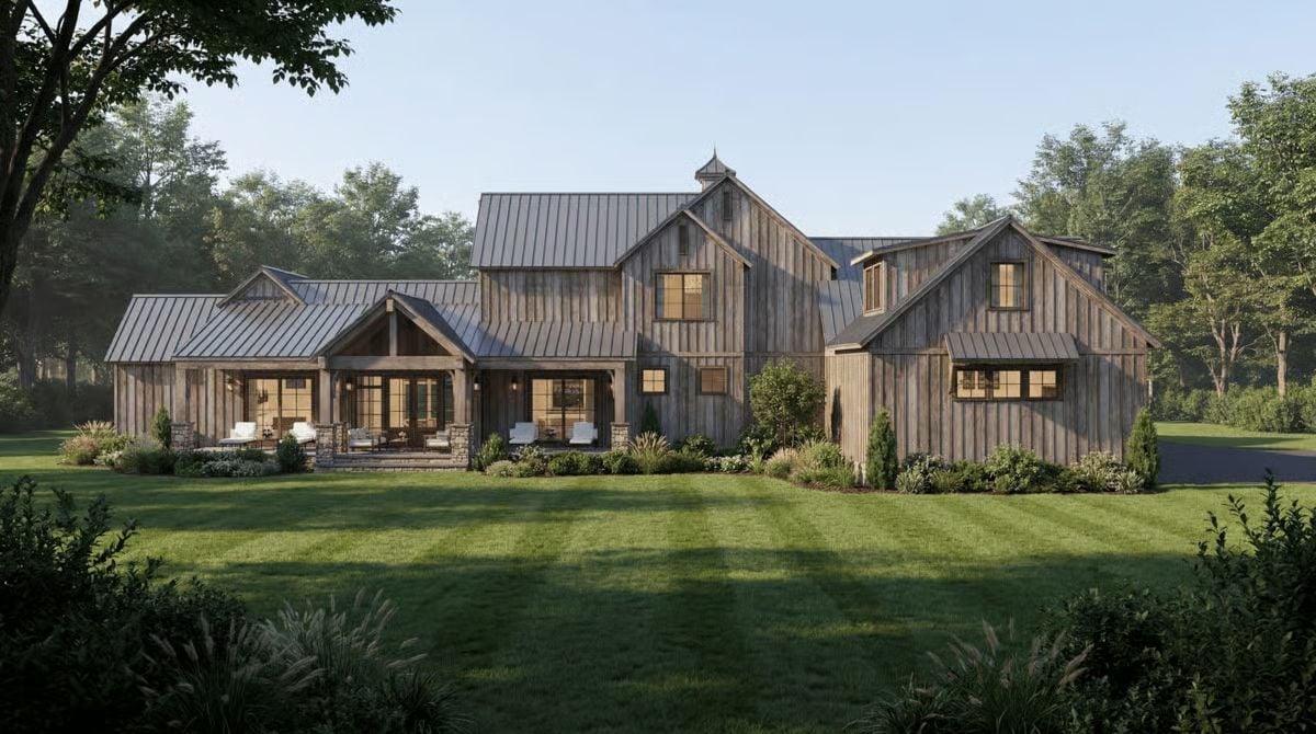 Weathered Board-and-Batten and a Metal Roof That Means Business