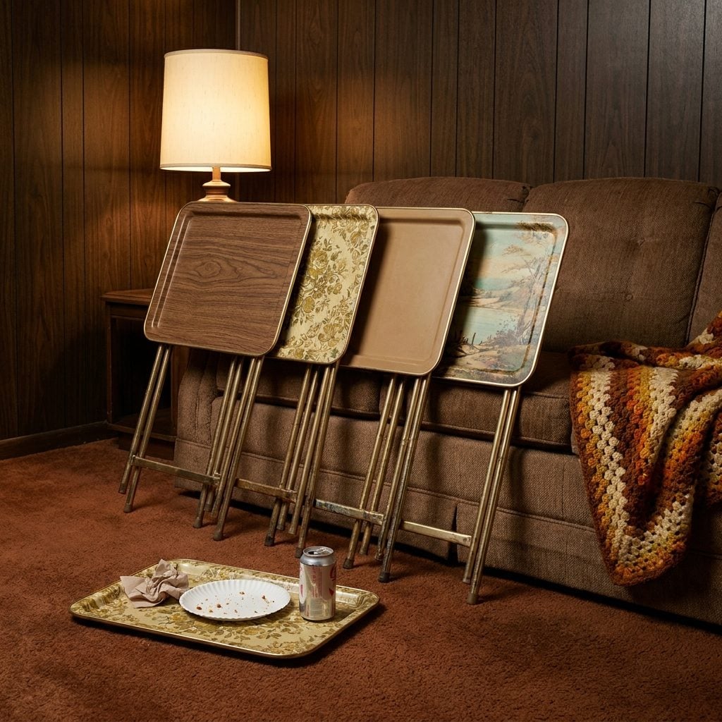The Mismatched Set of TV Trays That Lived Behind the Couch Until Company Came