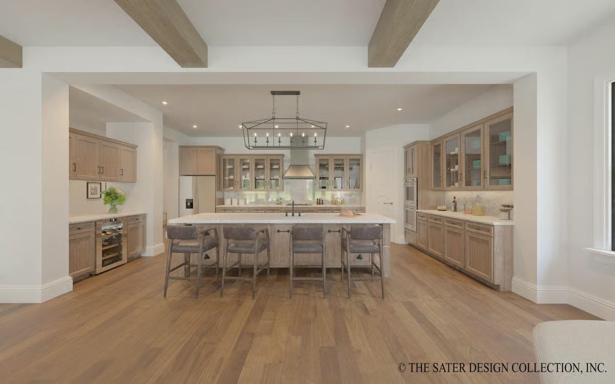 Bleached Wood Cabinets and a Long Island Built for Lingering