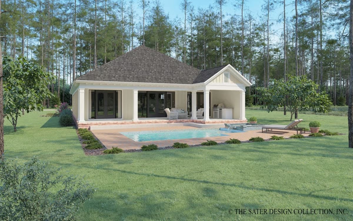 Covered Patio Pool House Built for Long Summer Afternoons