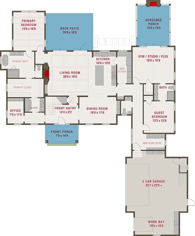 Floor Plan - Main Floor Harborfield 5-Bedroom Cape Cod House Plan with Loft (4,119 Sq. Ft. Floor Plan)
