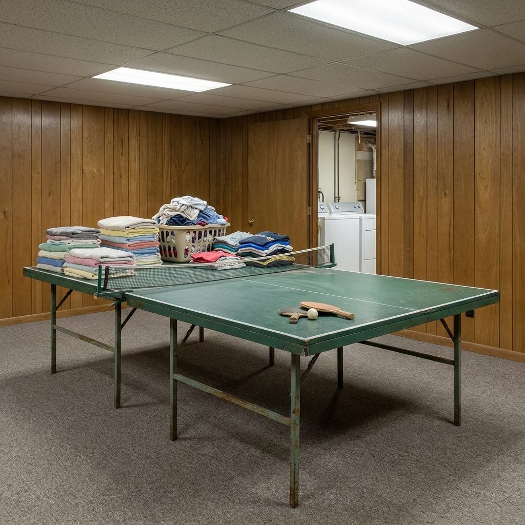 The Ping-Pong Table That Spent More Time as a Laundry-Folding Station Than a Game Surface