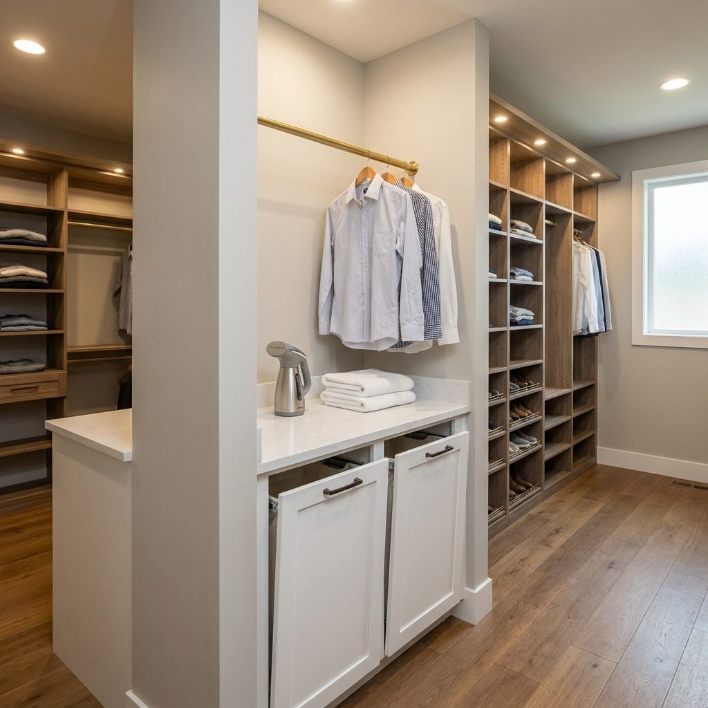 Putting the Laundry Staging Area Outside the Closet When That's Where Clothes Come Back To