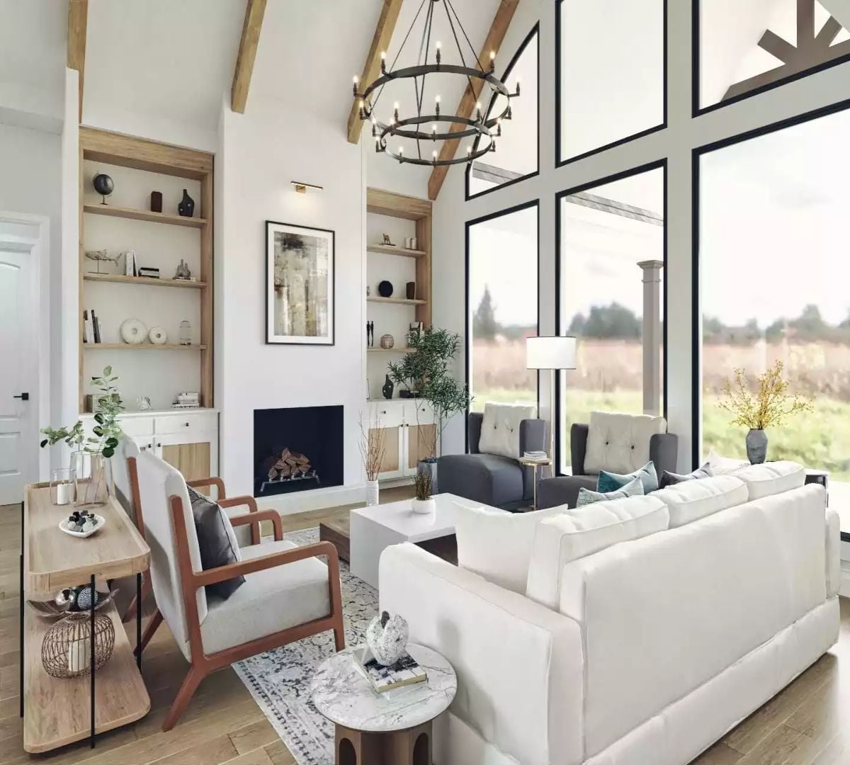 Vaulted Ceilings and Black-Frame Windows That Actually Earn the View
